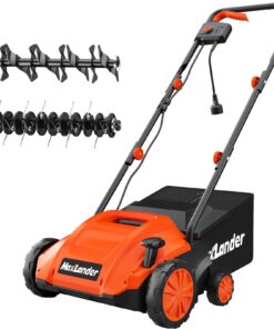 MAXLANDER Electric Dethatcher and Scarifier, 13” 12Amp 2-in-1 Lawn Dethatcher with 4-Position Depth Adjustment, 30L Removable Collection Bag, Airboost Technology Increases Lawn Health