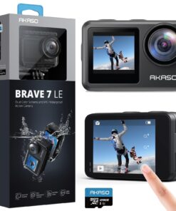 AKASO Brave 7 LE 4K30fps Action Camera with 128GB MicroSDXC U3 Memory Card Accessories Kit Bundle Ultra HD 131FT Waterproof Camera EIS 2.0 WiFi Remote Control Zoom Underwater Camera