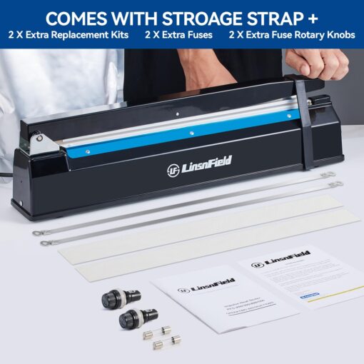 LinsnField Sealer Pro - 20 inch - 5mm Sealing Width - Impulse Heat Sealer Most Heavy Duty for Strong, Secure Sealing for Long Term Food Storage, Black - Image 5