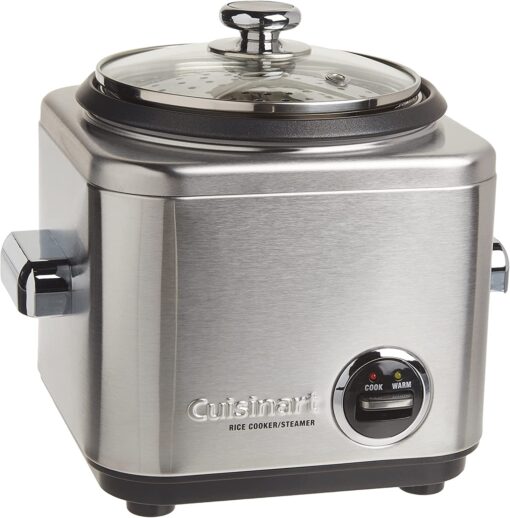 Cuisinart MSC-400 3-In-1 Cook Central 4-Quart Multi-Cooker: Slow Cooker, Brown/Saute, Steamer, Silver & CRC-400P1 4 Cup Rice Cooker, Stainless Steel Exterior - Image 3