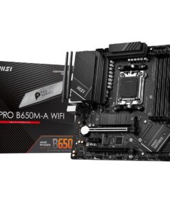 MSI PRO B650M-A WiFi ProSeries Motherboard (AMD Ryzen 9000/8000/7000 Series Processors, AM5, DDR5, PCIe 4.0, M.2, SATA 6Gb/s, USB 3.2 Gen 2, HDMI/DP, Wi-Fi 6E, Bluetooth 5.3, 2.5Gbps LAN, mATX)