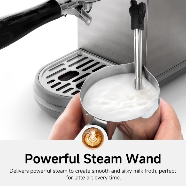HIBREW H10B Programmable Espresso Machine, Brushed Stainless Steel, Adjustable Temperature and Cup Volume, Steam Wand for Milk Frother - Image 4