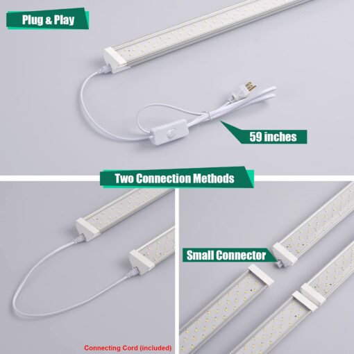 SZHLUX 8FT 110W LED Shop Light, 17400LM 5000K Utility Shop Light, Linkable Daylight White Shop Lights, Integrated LED Ceiling Light Fixture, Garage Light, LED Tube Light for Workshop - Image 7