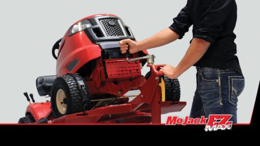 MoJack EZ Max - Riding Lawn Mower Lift, 450lb Lifting Capacity, Fits Most Residential & ZTR Mowers, Space-Saving Folding, Ideal for Mower Maintenance & Repair, Red - Image 4