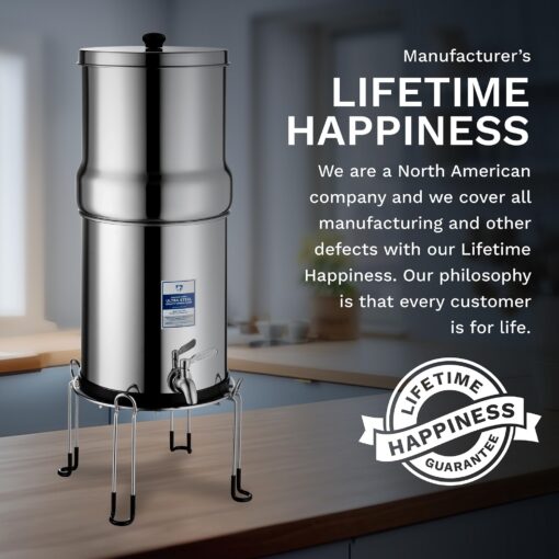 Survivor Filter Ultra Gravity Water Filter System - Stainless Steel Countertop Gravity Fed Water Filter with Stand, 2.25 Gallon, for Home and Outdoors - Removes Bacteria, Viruses, and Parasites - Image 3