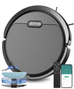 Pureatic V3 3 in 1 Robot Vacuum and Mop with 5000Pa Suction Power, Works with 2.4GWifi/ Alexa/App/, Self-Charging Vacuum Cleaner, Tangle-Free, Ideal for Pet Hair,Carpet and Hard Floor