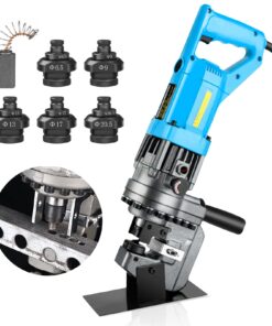 Bonvoisin Electric Hydraulic Hole Puncher Φ1/4"-4/5" 1200W Punching Machine 110V Metal Hole Punch with Carbon Brush 5 Dies for Iron Copper Aluminum Plate Angle Steel