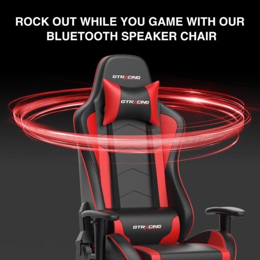GTRACING Gaming Chair with Footrest Speakers Video Game Chair Bluetooth Music Heavy Duty Ergonomic Computer Office Desk Chair - Image 4