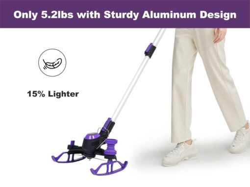 YardEz Electric Weed Wacker, YardEz Battery Operated Weed Eater with Tank Wheel, Edger/Trimmer/Cutter 3 in 1, Nylon/Steel/Saw Blade (One 2.5Ah Battery) - Image 3