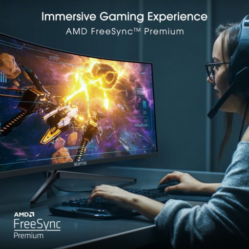 Sceptre 34-Inch Curved Ultrawide WQHD Monitor 3440 x 1440 R1500 up to 165Hz DisplayPort x2 99% sRGB 1ms Picture by Picture, Machine Black 2023 (C345B-QUT168) - Image 5