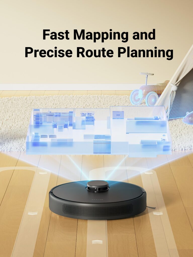 DREAME D9 Max Gen 2 Robot Vacuum and Mop Combo, LDS Navigation, 6000Pa Strong Suction Power, 240mins Runtime, 2-in-1 Sweep and Mop, WiFi, APP, Voice Control - Image 5