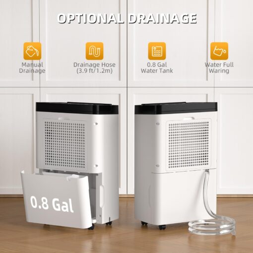 AIRPLUS 4,500 Sq. Ft. 70pint Dehumidifier, Humidity with Auto Shut off, Auto Drain or Manual Drainage, 0.8 gal Water Tank Capacity for Home and Basement - Image 7