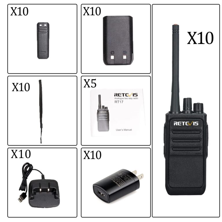 Retevis RT17 Walkie Talkie, Two Way Radio with USB Charging Base, VOX Handsfree Walkie Talkie for Business Healthcare School Restaurant Retail Church(10 Pack) - Image 2