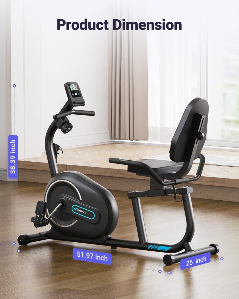 MERACH Recumbent Exercise Bike for Home with Smart Bluetooth and Exclusive App Connectivity, LCD, Heart Rate Handle, S08 Magnetic Recumbent Bikes, Black - Image 2