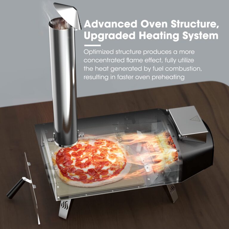 Mimiuo Outdoor Pizza Oven Wood Pellet 12" Pizza Ovens with Pizza Stone and Pizza Peel, Portable Wood-Fired Pizza Oven Pizza Stove for Backyard and Outside (Classic W-Oven Series) - Image 5