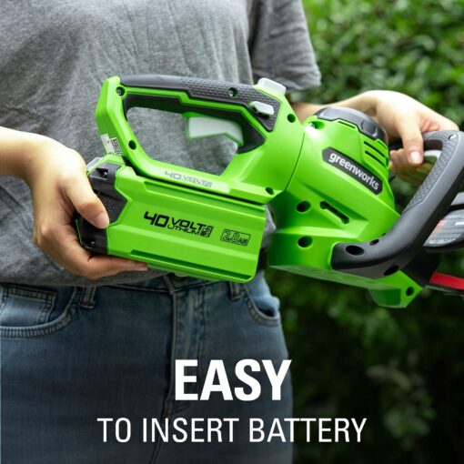 Greenworks 40V 24" Cordless Hedge Trimmer (1" Cutting Capacity), Tool Only - Image 7