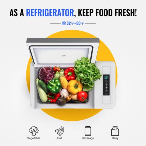 BougeRV 12 Volt Refrigerator With Cover 12V Car Fridge 30 Quart Portable Freezer Compressor Cooler Compressor Freezer, 12/24V DC 110~240V AC, -7℉~50℉ for Truck RV SUV - Image 3
