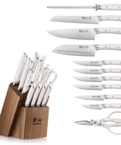 Cangshan HELENA Series German Steel Forged Knife Block Set (12-Piece, White), Oprah's Favorite Things 2023