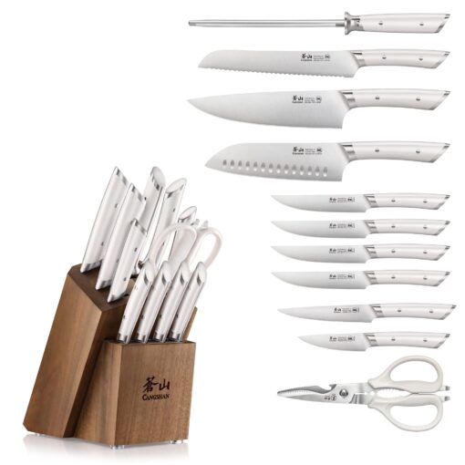 Cangshan HELENA Series German Steel Forged Knife Block Set (12-Piece, White), Oprah's Favorite Things 2023