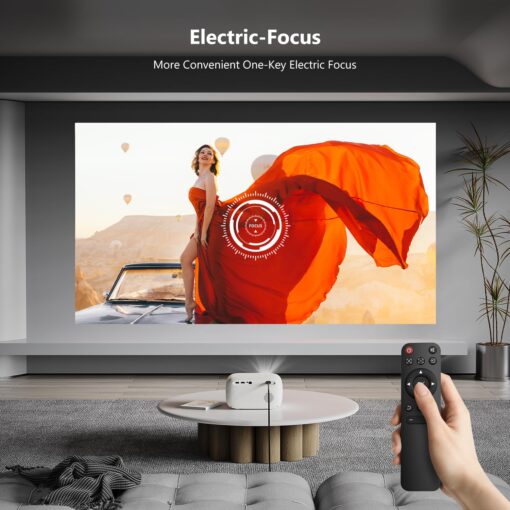 Mini Projector with WiFi and Bluetooth, 4K 1080P Portable Projector, 18000 Lumens Outdoor Movie Projector Support Electric Focus & Auto Vertical Keystone, Smart Video Projectors for Phone/TV Stick/PC - Image 6