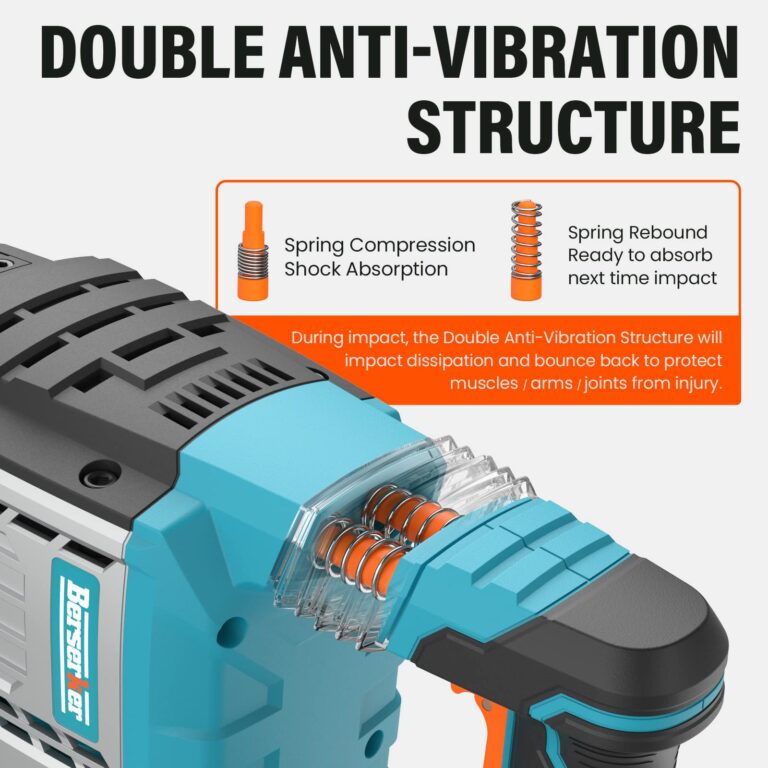 Berserker 1700W 25-Pound SDS-Max Demolition Jack Hammer, 1-9/16" 14-Amp Corded Electric Heavy Duty Demo Chipping Hammer Concrete/Pavement Breaker with Carrying Case Flat Chisel Bull Point Chisel - Image 6