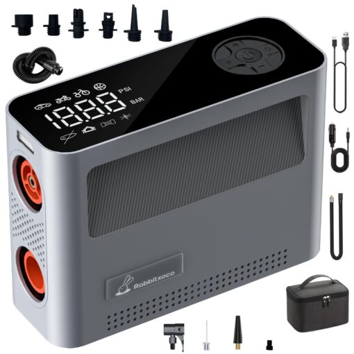 Paddle Board Pump 10 Pump Modes SUP Air Pump 500L Airflow/min Tire Inflator Portable Air Compressor 4X Speeds Electric Air Pump Suitable All Model Tires, Tents, SUP, Air Mattess, Kayak