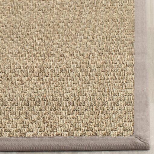 Safavieh Natural Fiber Collection Area Rug - 6' x 8', Natural & Grey, Seagrass, Basketweave Design with Cotton Border, Ideal for The Living Room, Bedroom, Dining Room (NF114P-68) - Image 6