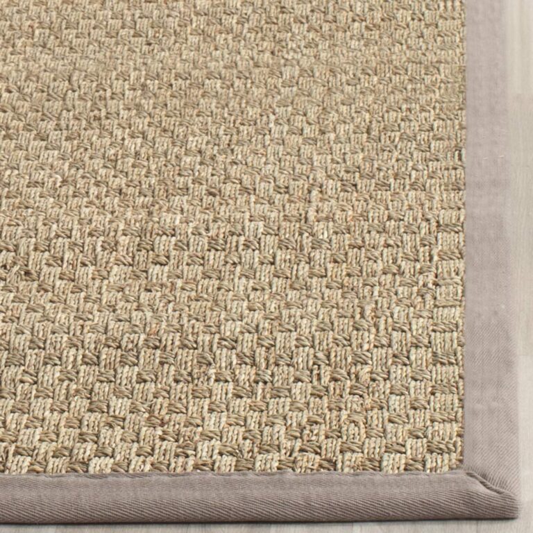 Safavieh Natural Fiber Collection Area Rug - 6' x 8', Natural & Grey, Seagrass, Basketweave Design with Cotton Border, Ideal for The Living Room, Bedroom, Dining Room (NF114P-68) - Image 6