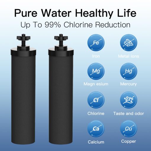 FACHIOO Gravity-Fed Water Filter System, 3.25G Stainless-Steel Countertop System with 2 Black NSF/ANSI 42 Certification Elements, 2 Fluoride, Metal Water Level Spigot, Reduces Fluoride and Chlorine - Image 7