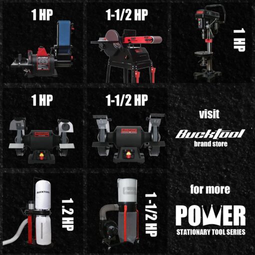BUCKTOOL Pro 1HP Bench Belt Sander for Metal Working, 4 x 36 in Belt and 8 in Disc Sander with 1HP Direct-drive Motor, Benchtop Belt Disc Sander for Metalworking, BD4801-M - Image 4