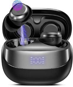DUSONLAP Sleep Earbuds Bluetooth 5.4 in Ear Light-Weight Headphones, Mini Sleep Headphones Small Design for Side Sleepers, 47H Playtime with Charging Case, Clear Calls Earphones, Mysterious Black