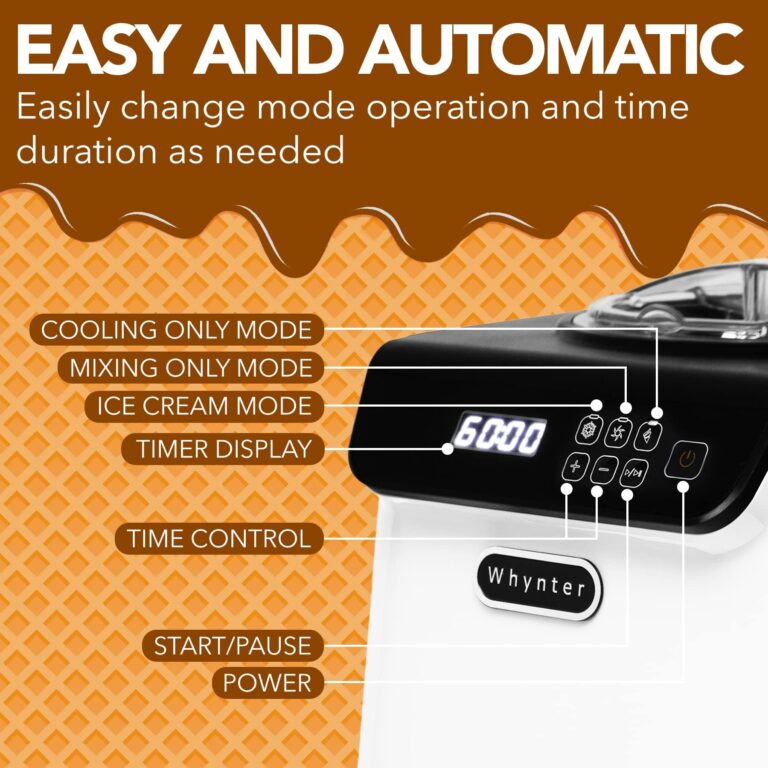 Whynter Ice Cream Maker Machine Automatic 1.28 Qt Upright with Built-in Compressor, LCD Digital Display & Timer, No Pre-Freezing, ICM-128WS, White - Image 5