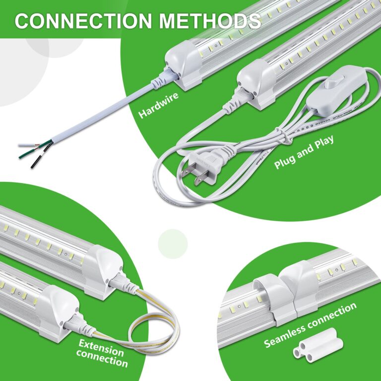 Skymoatled 8Pack 8FT LED Shop Light Garage Light,100W 6000K White Light 15000LM Super Bright,Hanging/Surface Mount,Linkable T8 LED Tube Lights for Garage,Warehouse, Workshop,Plug and Play - Image 5