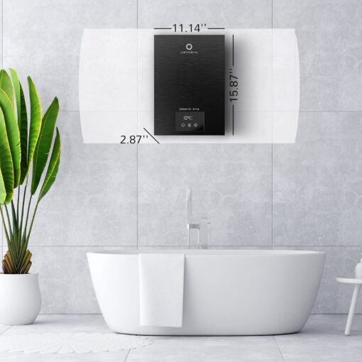 Airthereal Electric Tankless Water Heater 14kW, 240Volts - Endless On-Demand Hot Water - Self Modulates to Save Energy Use - Small Enough to Install Anywhere - for 1 Shower, Evening Tide series - Image 4