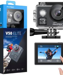 AKASO V50 Elite 4K60fps Touch Screen WiFi Action Camera Voice Control EIS 131 feet Waterproof Camera 8X Zoom Remote Control