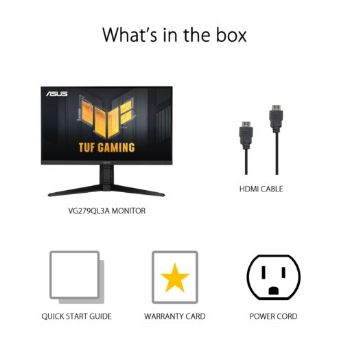 ASUS TUF Gaming 27” 1080P Monitor (VG279QL3A) - Full HD, 180Hz, 1ms, Fast IPS, Extreme Low Motion Blur, FreeSync Premium, G-SYNC Compatible, Speakers, DisplayPort, Height Adjustable, 3 Year Warranty - Image 10