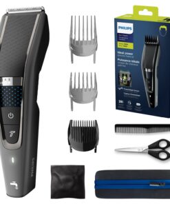PHILIPS Hairclipper Series 7000-28 Length Settings - 100% Washable - Can be Used with or Without a Cord - 90 Minutes of Battery Life - 3 Combs - Travel case - HC7650/15