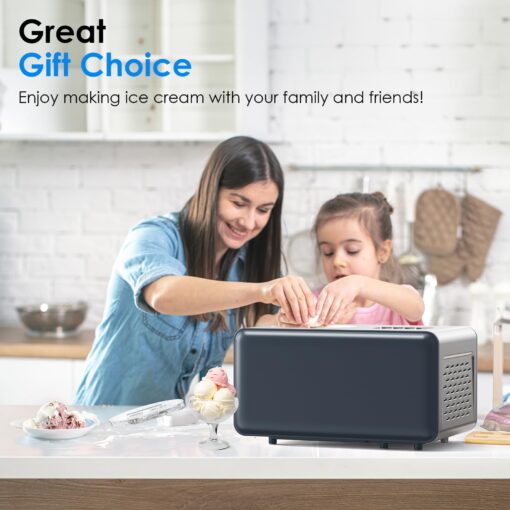 UKKISO 2-in-1 Ice Cream Maker & Yogurt Maker: 2.1Qt Automatic Ice Cream Maker Machine with Yogurt Mode, Stainless Steel Homemade Soft Serve Ice Cream Machine with Compressor for Home, Christmas Gift - Image 3