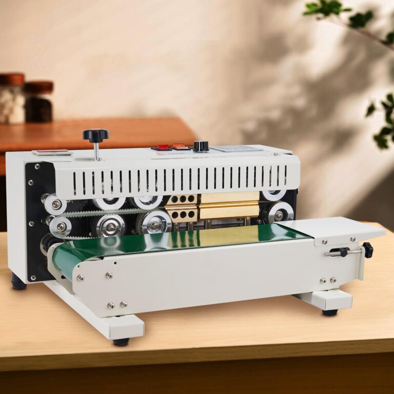 VEVOR Continuous Bag Band Sealing Machine FR770A Horizontal Bag Sealer with Digital Temperature Control Band Sealer Machine for 0.02-0.08 mm Plastic Bags Continuous Band Sealer with Printing Function - Image 8