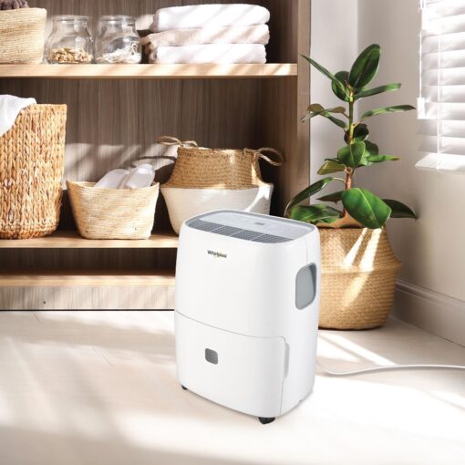 Whirlpool Energy Star 23-Pint Portable Dehumidifier with Auto-Shutoff and Timer, Home Dehumidifier and Moisture Absorber For Basement, Garage, Living Room in White - Image 8