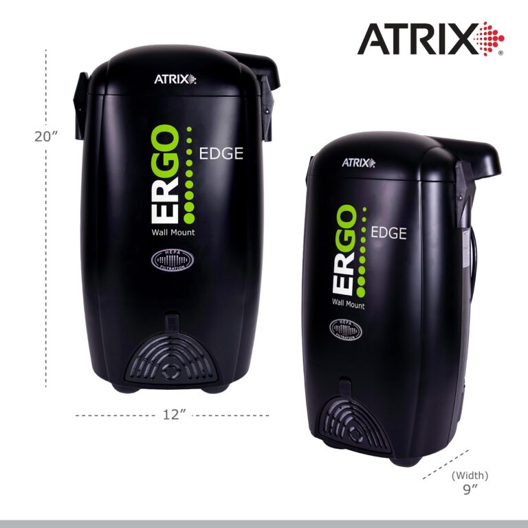 Atrix Ergo Edge Canister Shop Vac - Wall Mounted Garage Vacuum Cleaner with Built-in Dust Bag & Extendable Hose - Compact Black Design 20x9x12 - Image 3