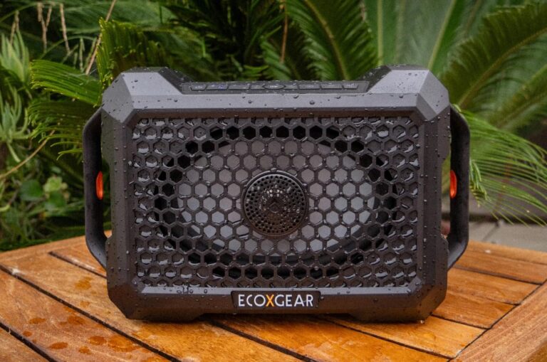 ECOXGEAR Defender: Outdoor Portable Bluetooth Speaker, 121dB Massive Sound, Waterproof and Drop Proof, with LED Party Lights, Pair up to 100, 25+ Hours Playtime (Black Oak) - Image 3