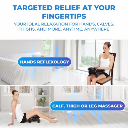 Daiwa Felicity Foot Vibe Pro Massager with Heat - Electric Foot Massagers for Plantar Fasciitis, Circulation, & Neuropathy - Multi Function Shiatsu Calf, Thigh & Leg Massage, FSA/HSA Eligible - Image 3