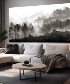 YJYart Large Artwork for Living Room Wall Canvas Art Mountains Nature Painting Artwork for Bedroom Kitchen Dining Room Modern Home Decoration 30"x 60"