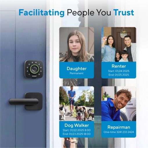 ULTRALOQ U-Bolt Pro Smart Lock with WiFi Bridge, 7-in-1 Fingerprint Keyless Entry Door Lock, App Remote Control, Backlit Keypad, Auto Unlock, Front Door Smart Deadbolt, IP65 Waterproof, 1Year Battery - Image 7