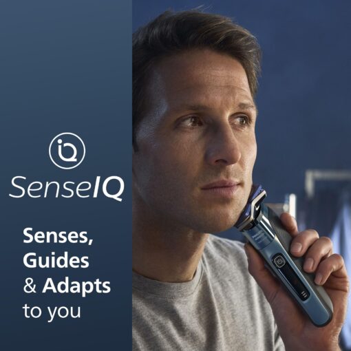 Philips Norelco Shaver Series 7000, Wet & Dry Electric Shaver with SenseIQ Technology, Pop-up Trimmer, Charging Stand, Travel Case, UV Sanitizing Cube, Model S7889/91 - Image 3