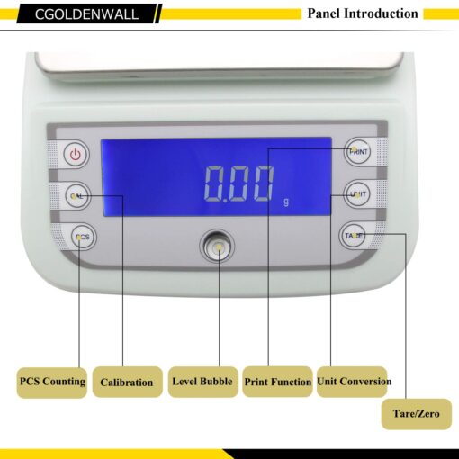 CGOLDENWALL 5000g 5kg 0.01g Lab Analytical Balance Digital Precision Electronic Scale Analytical Counter Automatic Calibration Commercial Scale High Precision Output RS232 and Automatic Calibration - Image 6