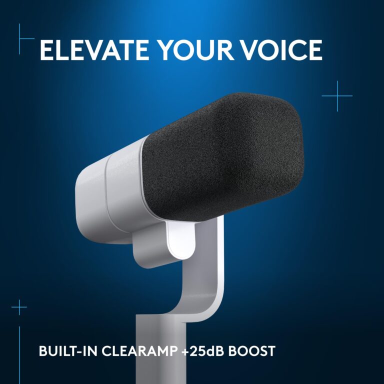 Logitech G Yeti Studio Active Dynamic XLR Broadcast Microphone for Gaming, ClearAmp Active Preamp, Dual-Diaphragm Capsule, Internal Shockmount - Off White - Image 5