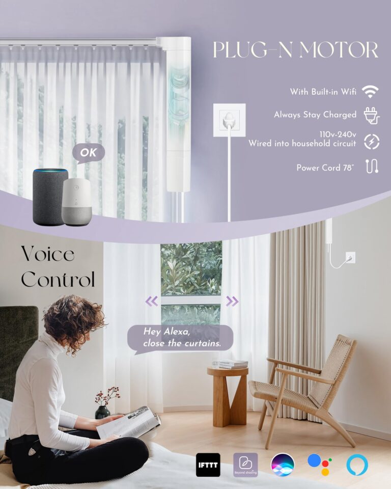 Graywind Smart Curtain Track Retractable Motorized Centre-opening Curtain Rail Compatible with Alexa Google Easy to Control by Voice, App, Remote (77" to 141" Width) - Image 6