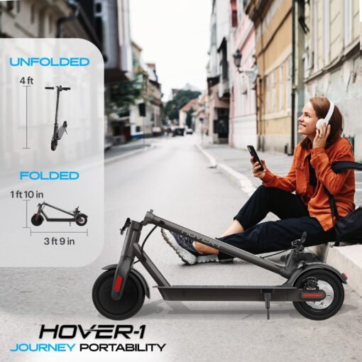 Hover-1 Journey Folding Electric Scooter | 15 MPH, 16 Mile Range, 5HR Charge, LCD Display, 8.5 Inch High-Grip Tires, 264LB Max Weight, Certified & Tested - Safe E Scooter for Kids, Teens & Adults - Image 2